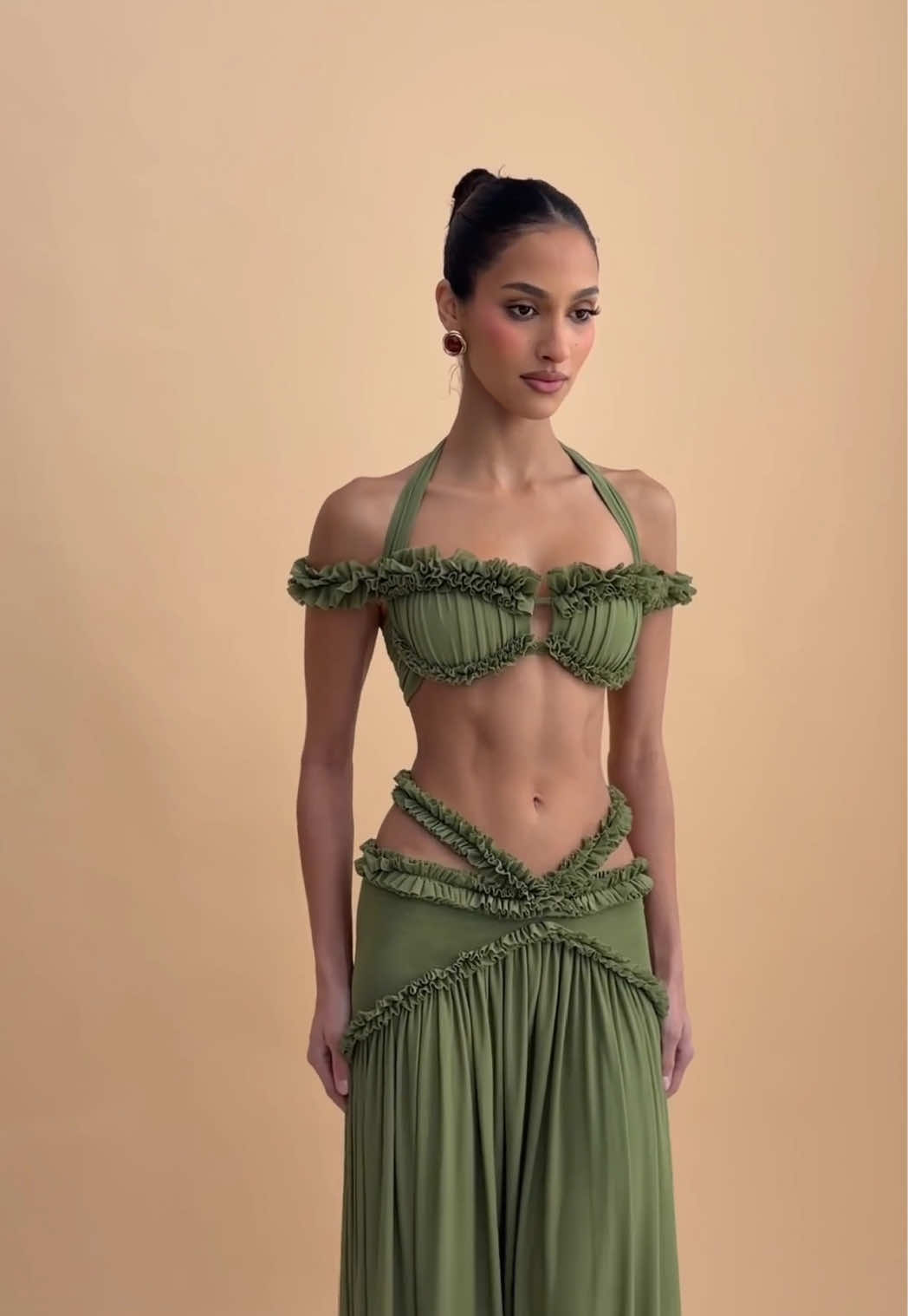 Ensemble jupe longue vert style chic @MÉLANITHELABEL