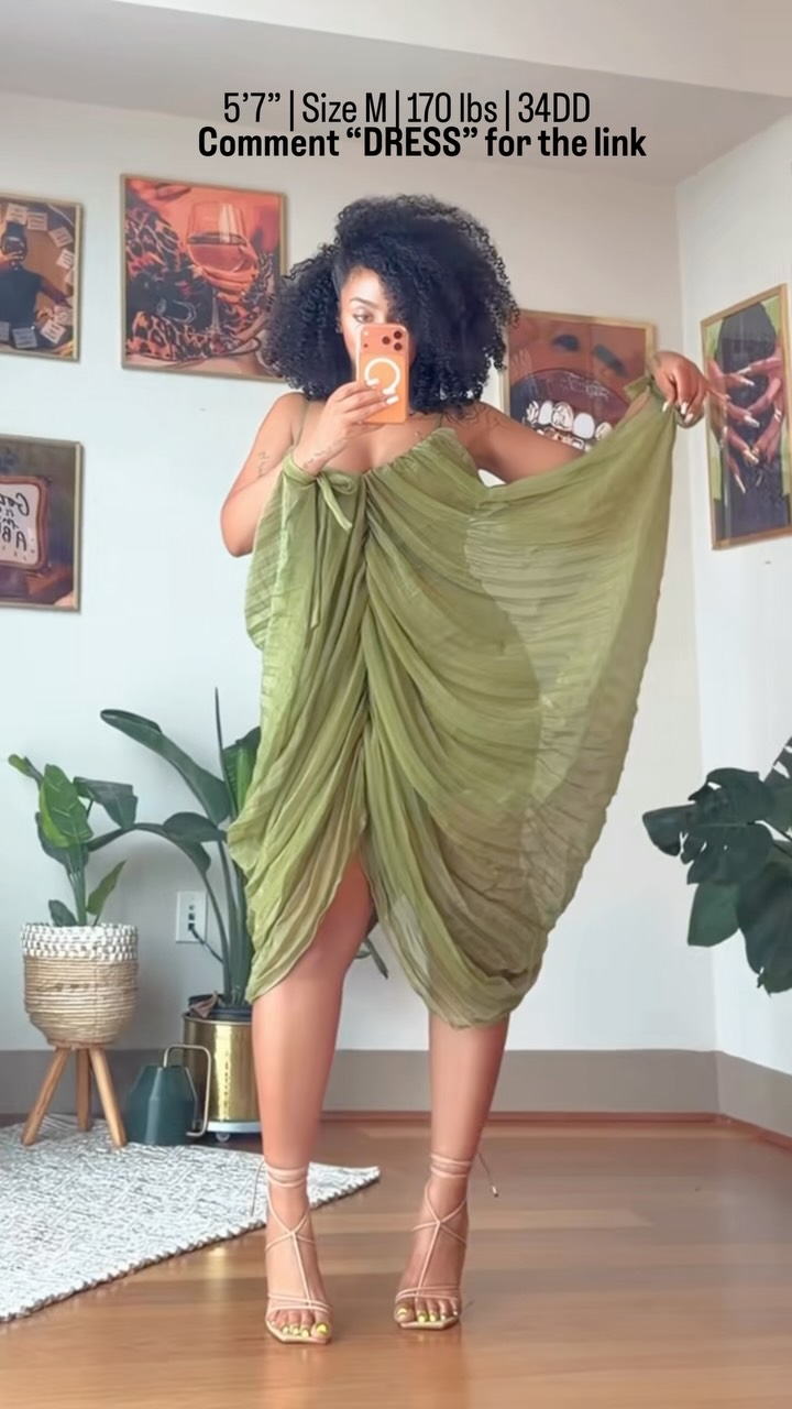 Robe drapée verte par un créateur unique