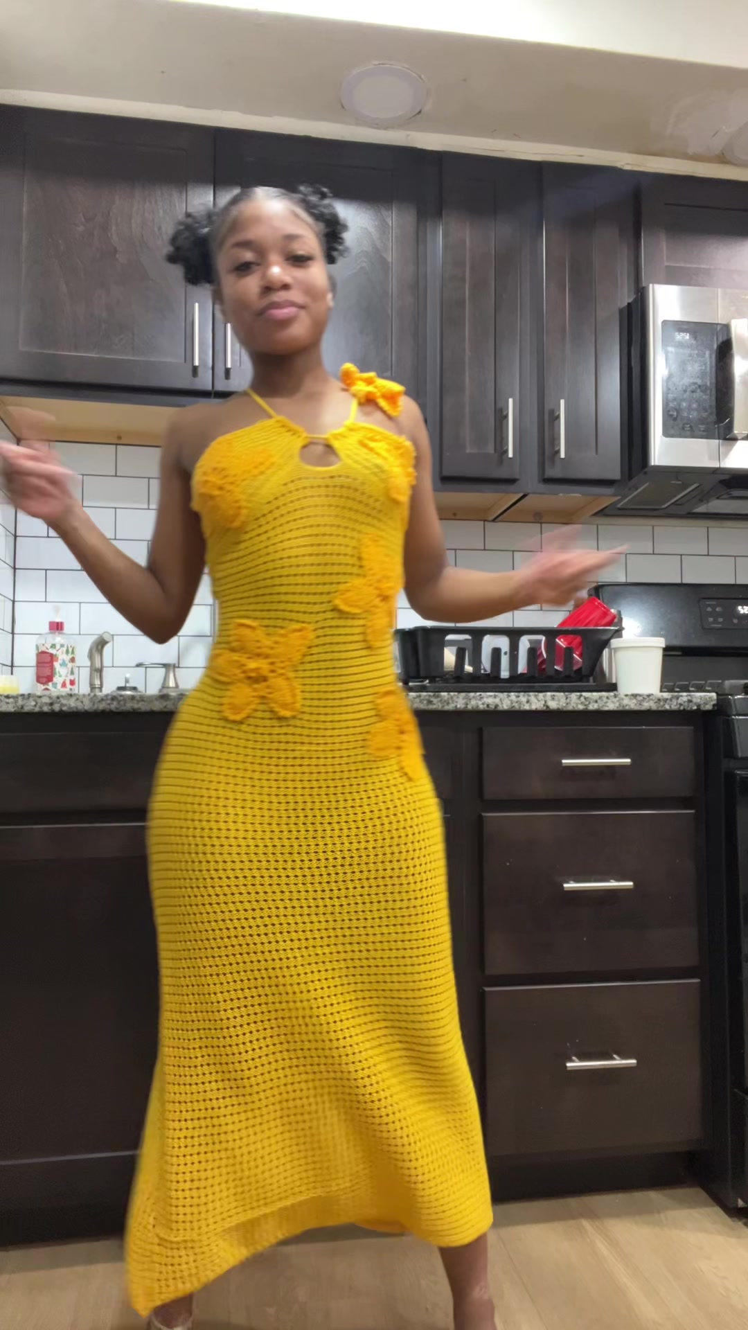 Robe crochet jaune tendance @witwickysam