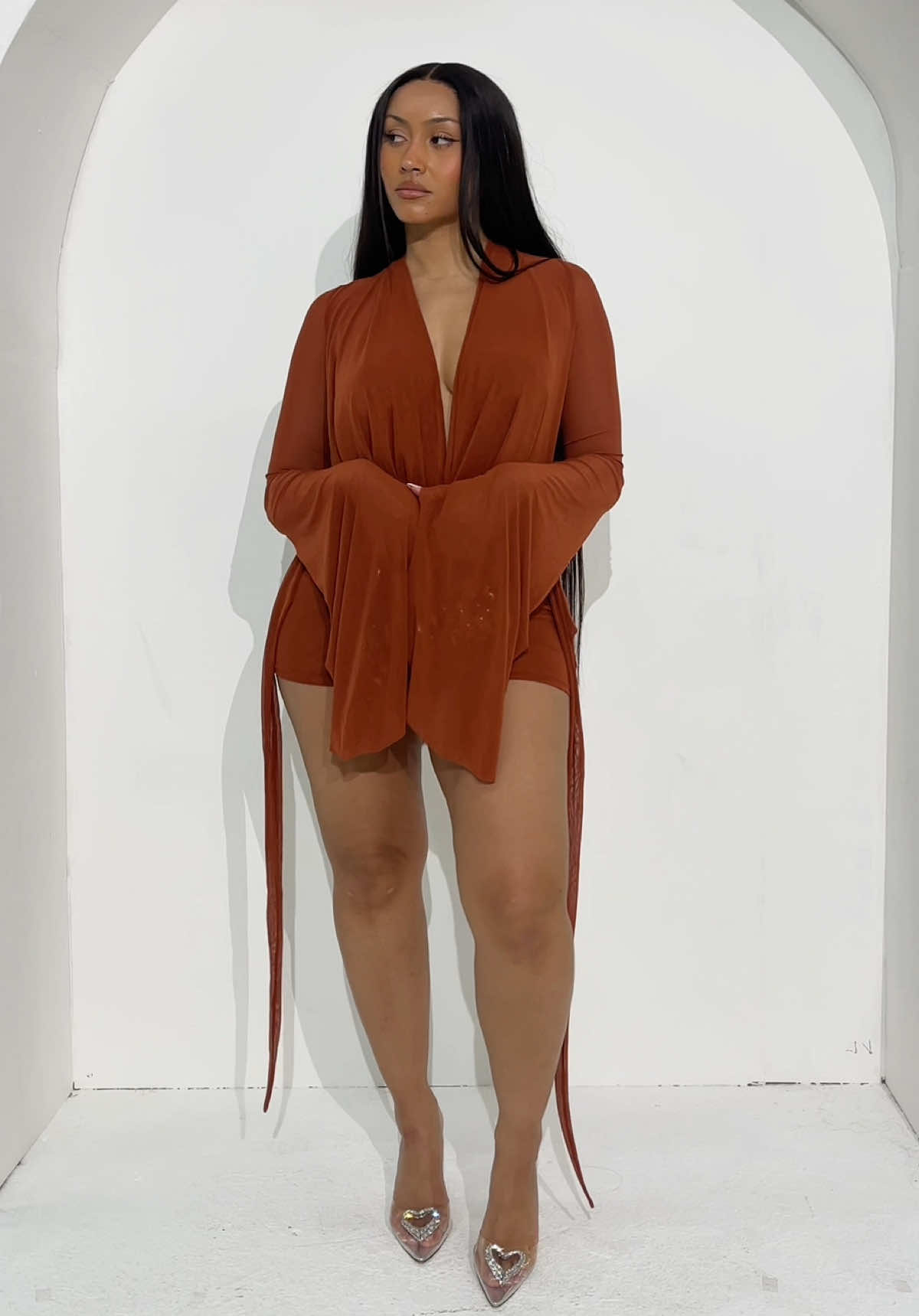 Chic robe marron haute couture @denoalabel