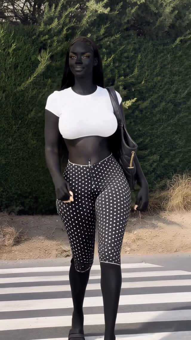 Legging noir à pois blancs par Zounko - Style élégant